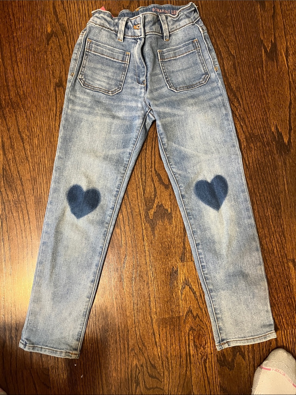 Crewcuts Light Blue Jeans with Navy Heart Knees